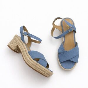 J. Crew Factory Espadrille Platform Heels Size 8 Summer